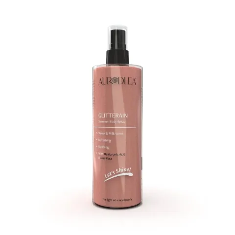 CHOGAN – Aurodhea – GLITTERAIN – Golden Shimmer Body Spray (Mit dem Duft nach Monoi & Milch) - 150 ml – 150 ml – Produktbild