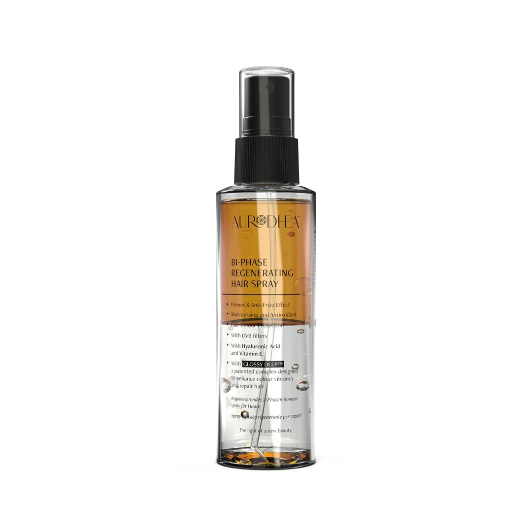 CHOGAN – Aurodhea – Regenerierendes 2-Phasen-Sonnenspray für Haare mit Hyaluronsäure & Vitamin E – Produktbild