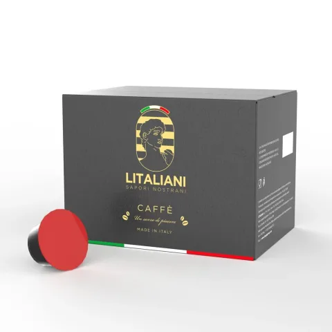 CHOGAN – LITALIANI – Dolce Gusto® kompatible Kaffeekapseln Miscela rossa (klassisch), 50 St. – Produktbild