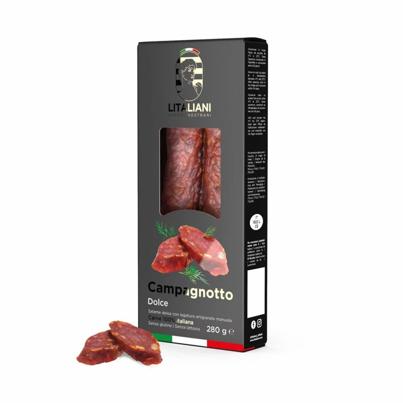 CHOGAN – Olfazeta – Campagnotto dolce – Italienische milde Salami (280 g) 280 g – 0.3 g – Produktbild