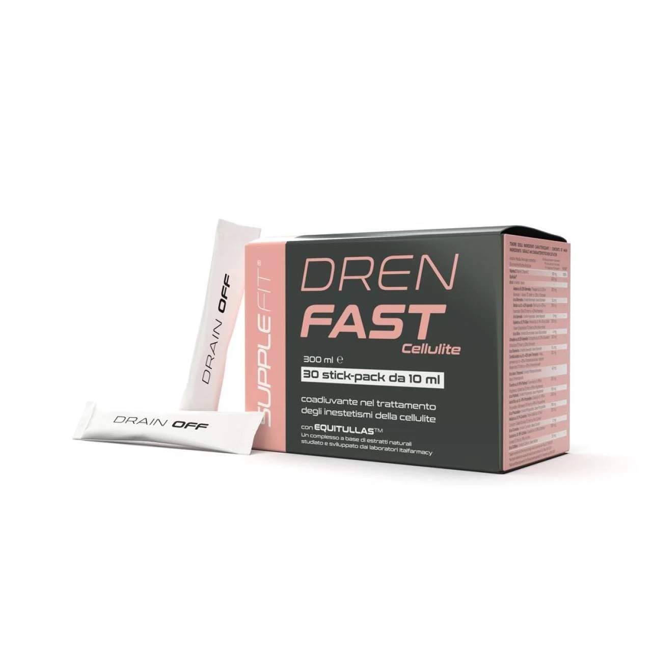 CHOGAN – SuppleFit – DREN FAST – Adjuvans bei der Behandlung von Cellulite-Hautunebenheiten, mit Equitullas™ – 0.3 g – Produktbild