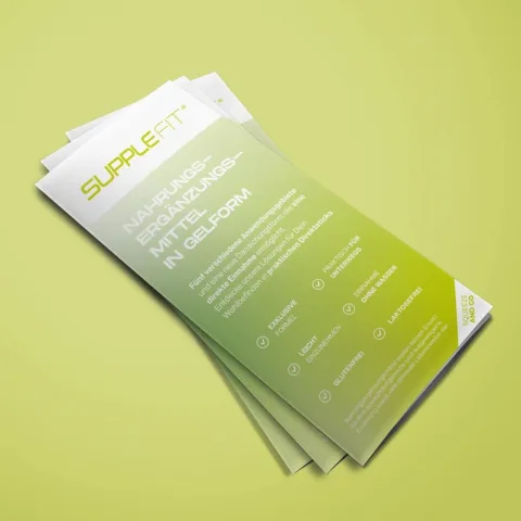 CHOGAN – SuppleFit – SuppleFit Werbeflyer (Nahrungsergänzungsmittel in Gelform) Deutsch (50 St.) – 50 Stück – Produktbild