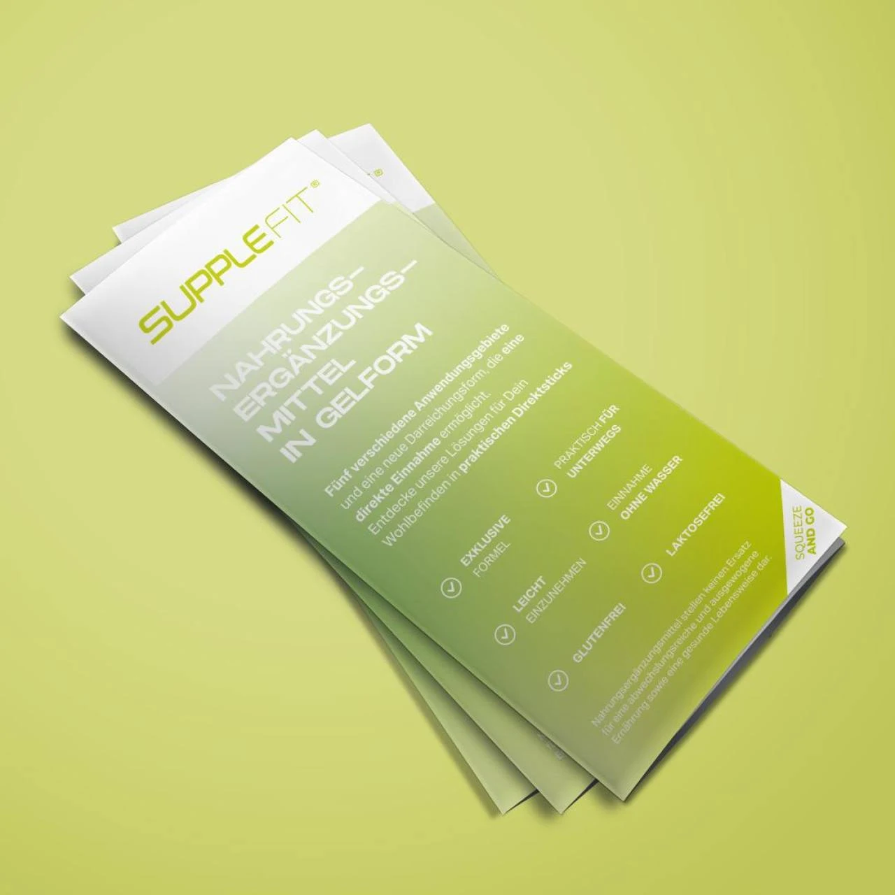CHOGAN – SuppleFit – SuppleFit Werbeflyer (Nahrungsergänzungsmittel in Gelform) Deutsch (50 St.) – 50 Stück – Produktbild