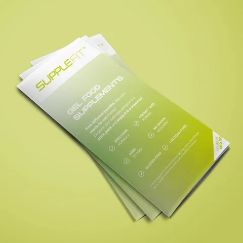 CHOGAN – SuppleFit – SuppleFit Werbeflyer (Nahrungsergänzungsmittel in Gelform) Englisch (50 St.) – 50 Stück – Produktbild