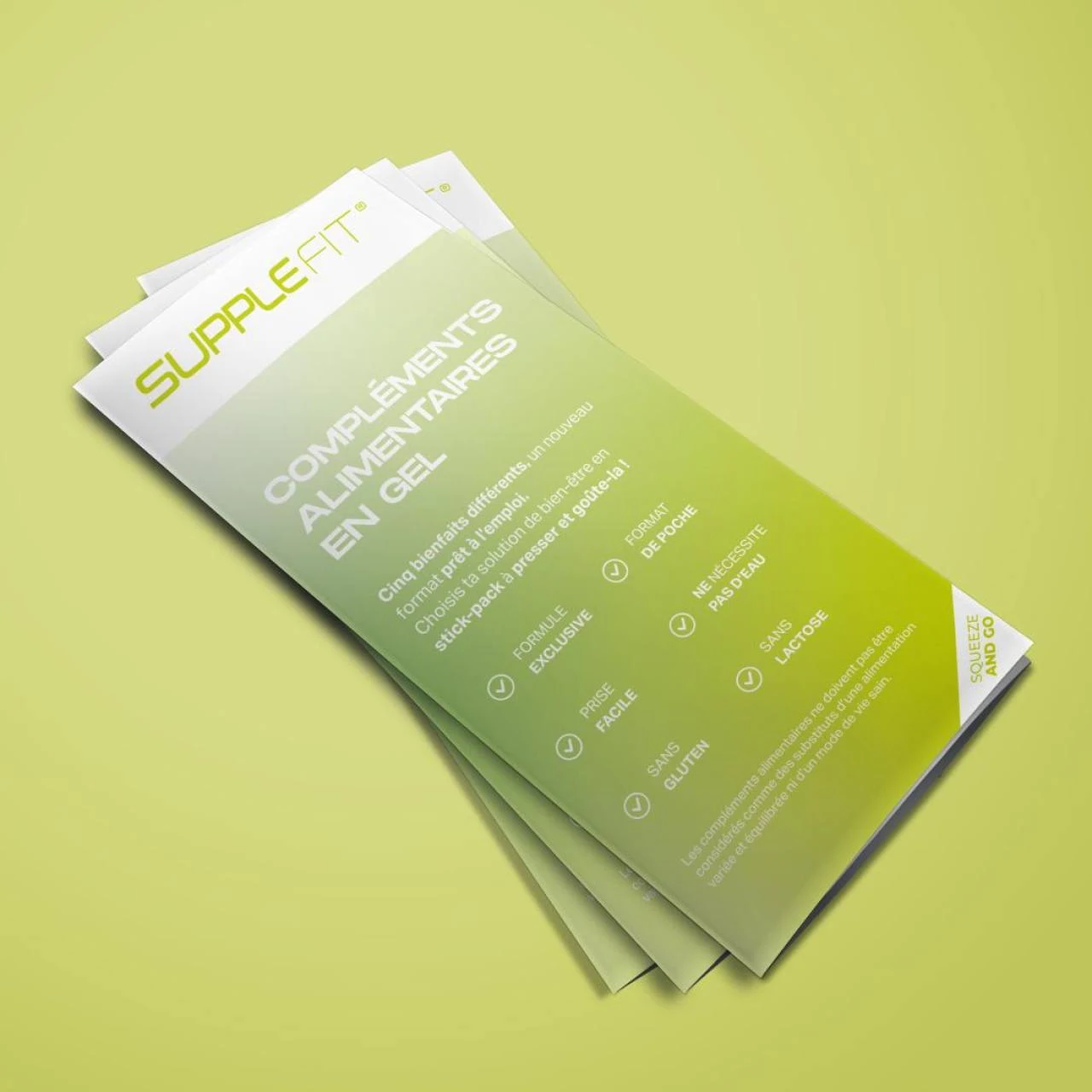 CHOGAN – SuppleFit – SuppleFit Werbeflyer (Nahrungsergänzungsmittel in Gelform) Französisch (50 St.) – 50 Stück – Produktbild