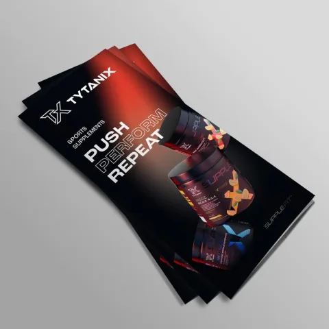 CHOGAN – SuppleFit – SuppleFit Werbeflyer-Set (TYTANIX) – Englisch (50 St.) – 50 Stück – Produktbild